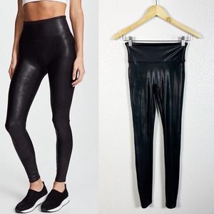 SPANX High-Rise Faux Leather Leggings in Black